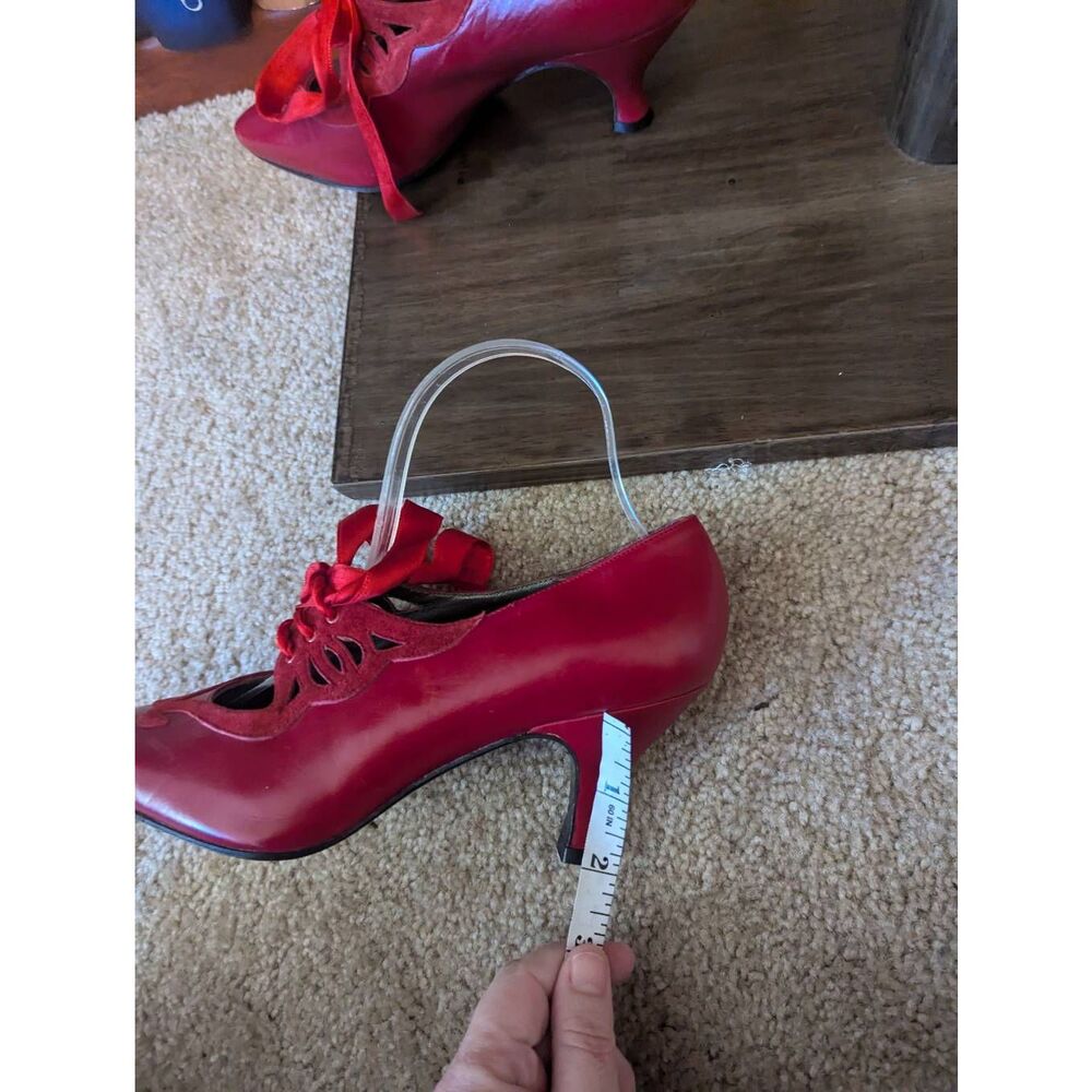 Rare PETER FOX Vintage Women’s RED Mary Jane Round Toe Shoes W 2 1/2”Heel Size 8 - Picture 7 of 7